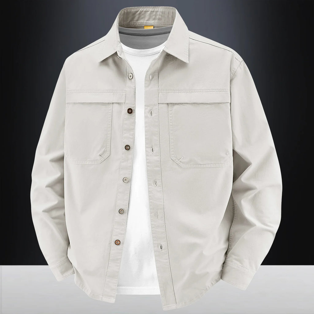 2026 New Style Casual Retro Long-Sleeved Shirt Men's Spring/Autumn Workwear Pure Cotton Washed Shirt Jacket Coat