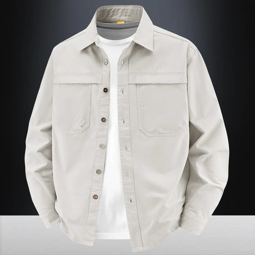 2026 New Style Casual Retro Long-Sleeved Shirt Men's Spring/Autumn Workwear Pure Cotton Washed Shirt Jacket Coat